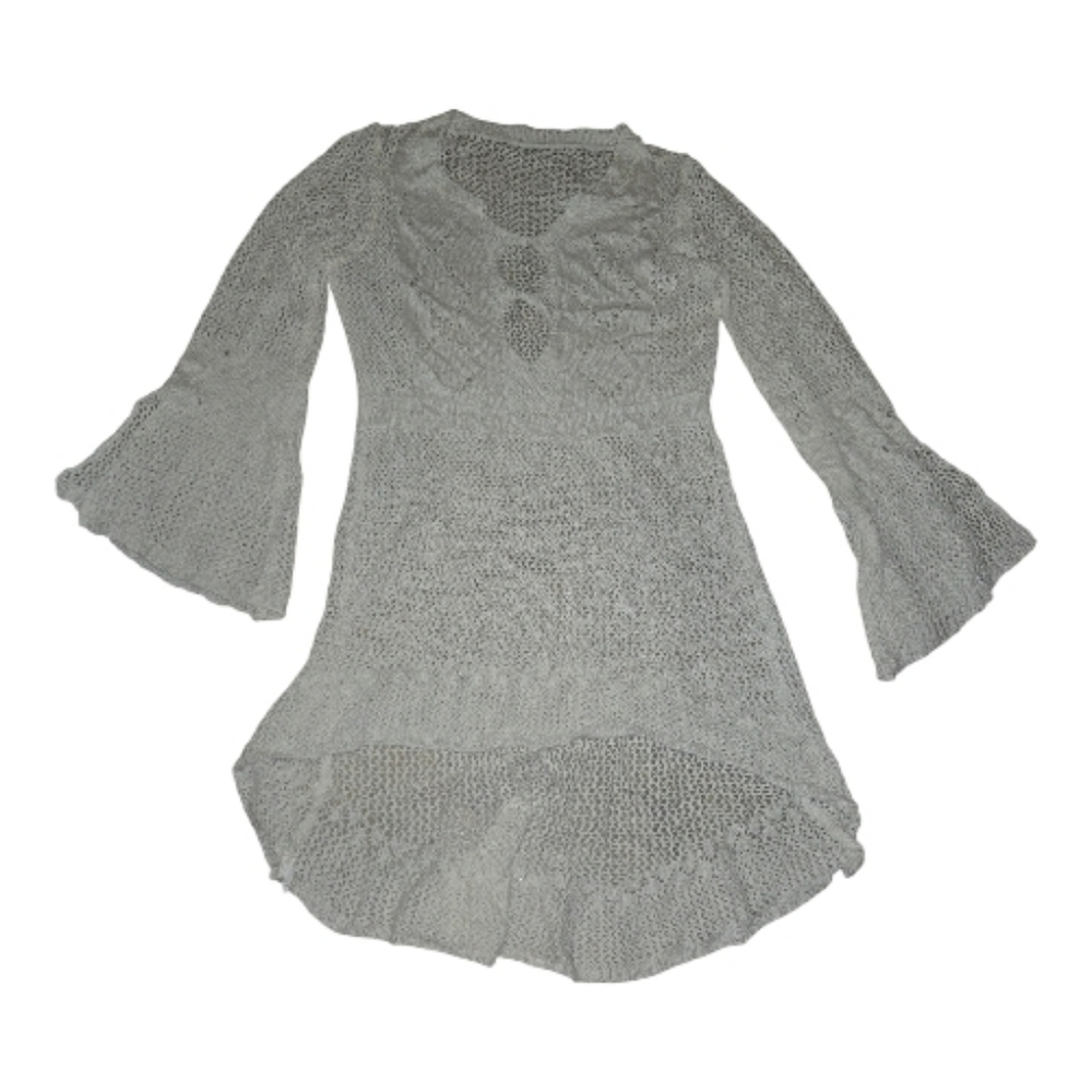 White High Low Crochet  Cover Up Dress